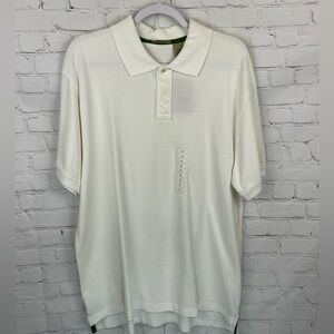 Ruff Hewn Shirt Mens White Short Sleeve Polo Outdoors Cotton Casual XL NWT